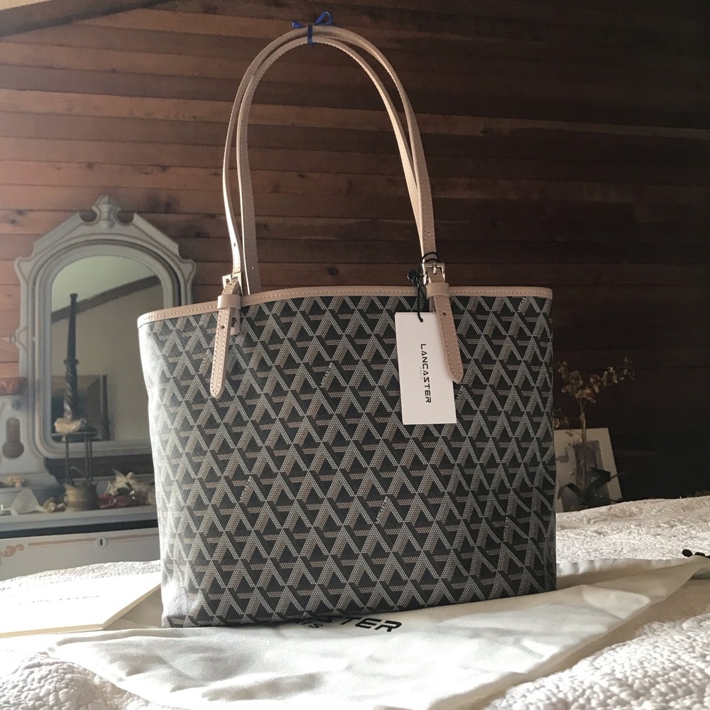 Lancaster Paris Ikon Tote Bag Marron and Nude NWT